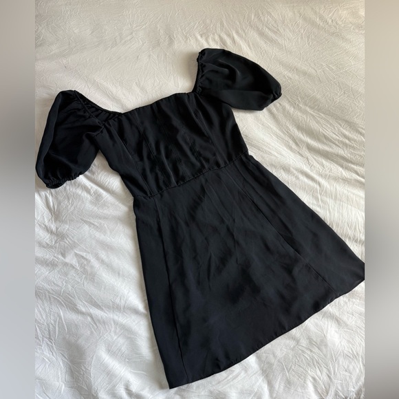 Abercrombie & Fitch Black Puff Sleeve Mini Dress - Picture 1 of 9